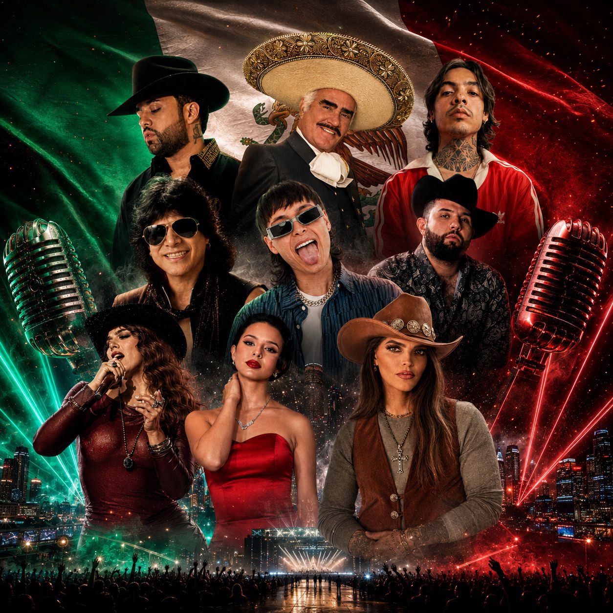 Equipo de locutores de Los Indomables Radio en cabina